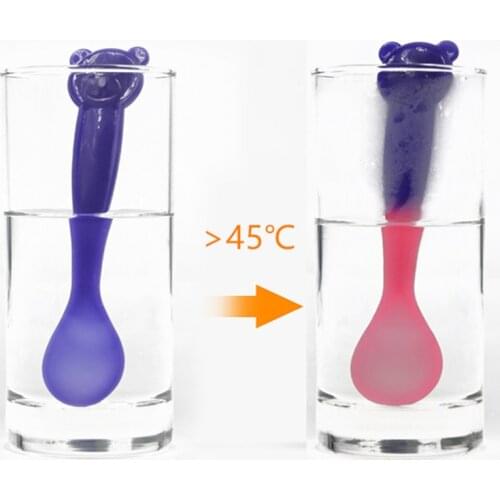 1pc Safety PP Temperature Sensing Spoon Baby Toy Flatware Kids15X3.5cm Tableware