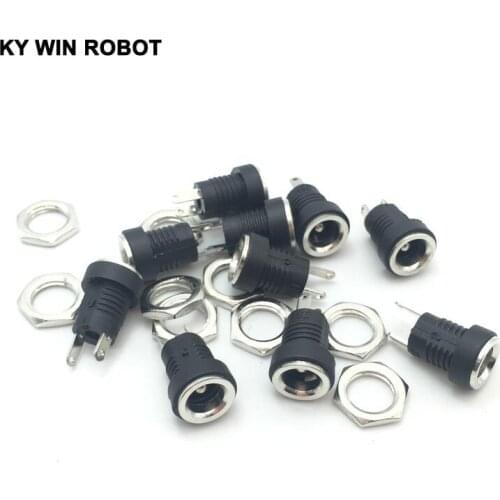 10PCS/LOT DC-022B DC Power Jack Socket dc connector Adapter interface DC022B 5.5X2.1MM Supply Jack Socket Panel Mount plug