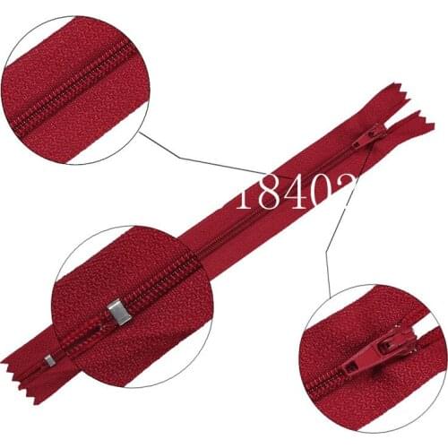 10pcs 3# 7.5cm-70cm Wine Red Nylon Coil Zippers for Tailor Sewing Crafts Nylon Zippers Bulk Sewing Accessories