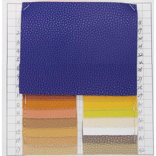 10 yards double side leather fabric Litchi embossed Compound needle grain backing semi PU leather fabric thicker 1.5mm material