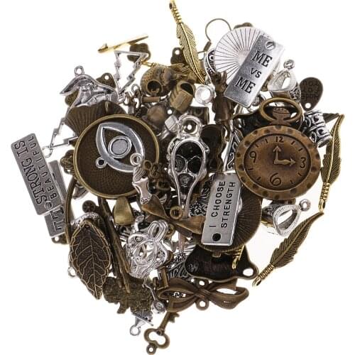 100 Grams Retro Steampunk Clock Gear Pendant Charms Jewelry DIY Making Craft
