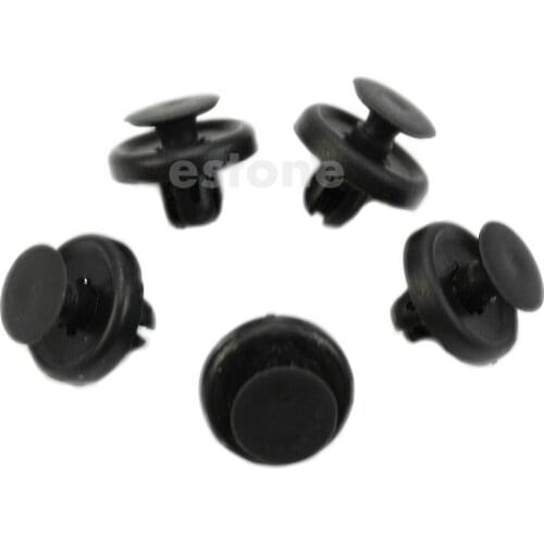 20Pcs Car Bumper Fender 7mm Hole Black Plastic Rivets Fasteners for Toyota New