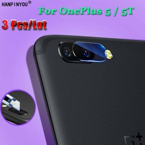 3 Pcs / Lot For Oneplus 5 1+ 5 5T 5.5" Ultra Clear Soft Fiber Transparent Tempered Glass Back Camera Lens Screen Protector Film