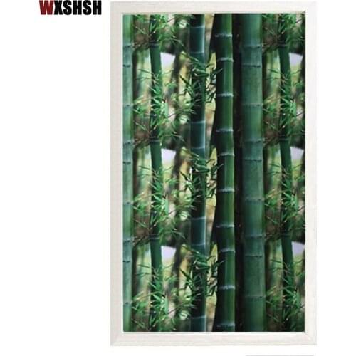 3D Green Bamboo Static Glass Window Film Opaque Drop-Shipping Frosted Privacy Glass Window Film Decorative Window Stickers 200cm