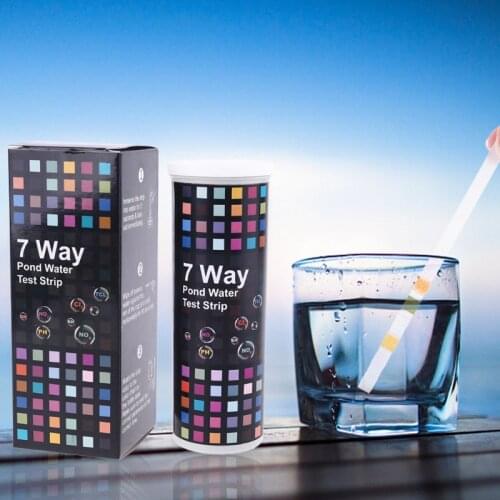 50pcs 7in1 Water Quality Test Strips PH Nitrate Nitrite Chlorine Alkalinity Hardness for Pool Pond Aquarium Tap Fish Tank