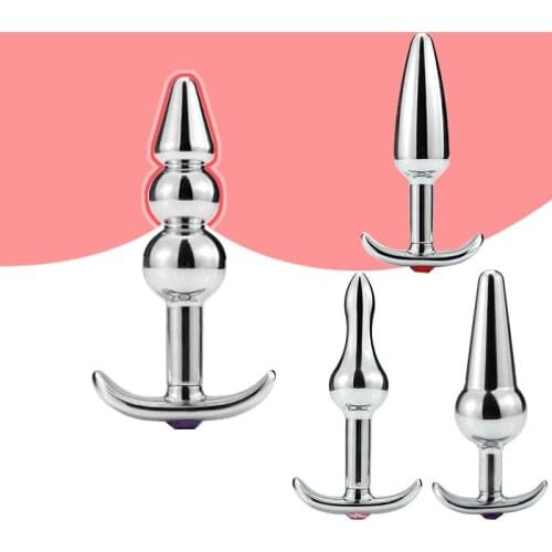 Buttplug erotic toy stainless steel anal plug Crystal Jewelry Round Butt Plug Stimulator Sex Toys Dildo Anal Plug For Adult Game