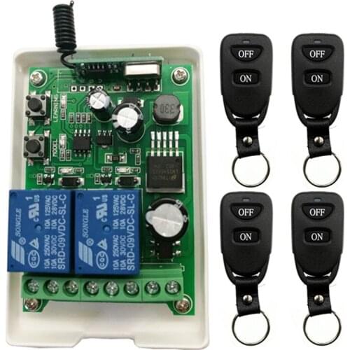 Wireless Remote Control Light Switch 10A Relay Output Radio DC12V 24V 36V 48V 2CH 2 CH Receiver Module + Belt buckle Transmitter