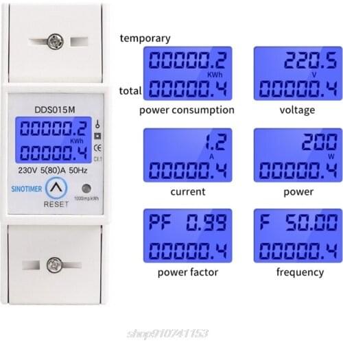 DDS015M 230V 5(80A) Watt Meter Power Analyzer with Reset Multifunctional Voltage Amp Meter Electric Consumption JE17 21 Dropship