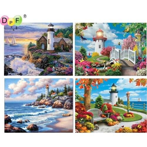 DPF diamond embroidery scenery diamond painting cross stitch crafts diamond mosaic kit square/round rhinestone home decor