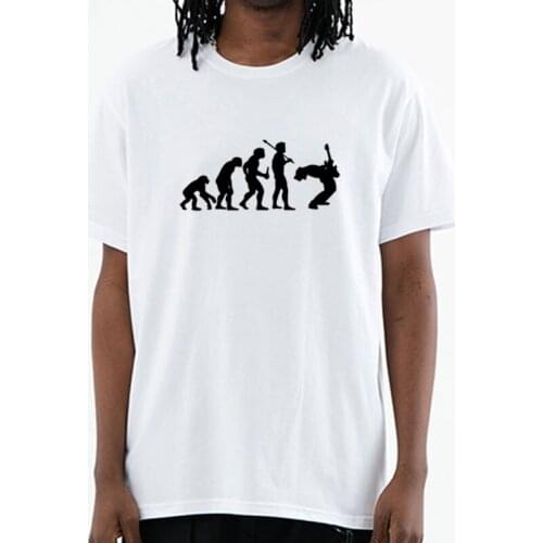 Evolution Of A Guitarist Music Rock Guitar Musician Band T-shirt Men Male Short Sleeve Vintage Tops Funny 100% Cotton Tees