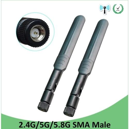 20pcs 2.4GHz 5GHz 5.8Ghz IOT Antenna 5dBi SMA Male Connector Dual Band wifi Antena aerial wireless router 2.4 ghz 5.8 ghz