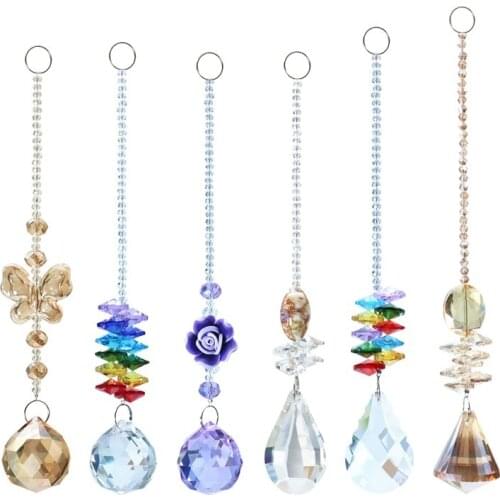 1 PC Creative Water Drop Crystal Ball Pendant Prism Rainbow Chandelier Suncatcher DIY Garden Landscape Pendant Jewelry Accessory