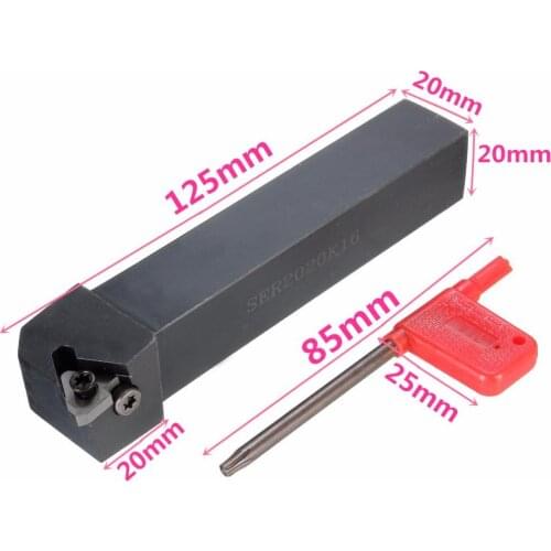 Metal SER2020K16 Lathe Turning Holder + 10x 16ER AG60 Inserts With Wrench