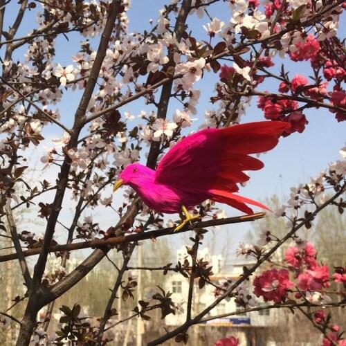 About 12x28cm spreading wings bird Handmade model, polyethylene& colourful feathers bird ,bonsai decoration toy Xmas gift w3898