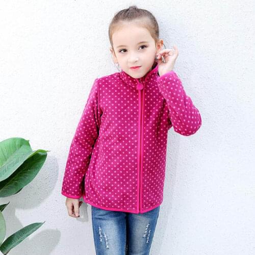 New Arrival 2020 Spring Autumn Children Kids Girls Hoodies Dot Fleece Jackets And Coats Kids Girls Sweatshirt Warm
