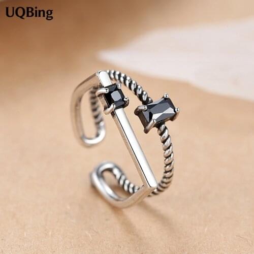 New Arrivals Double Layer Retro Thai Silver Open Rings 925 Sterling Silver Rings For Girl Women Gift Jewelry