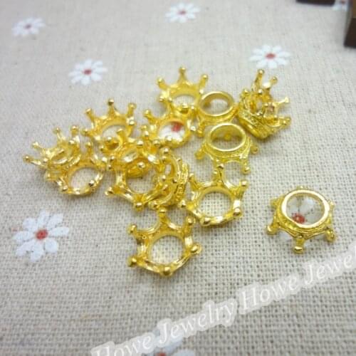 Wholesale 100 PCS Vintage Charms Imperial crown Pendant Gold-color Fit Bracelets Necklace DIY Metal Jewelry Making