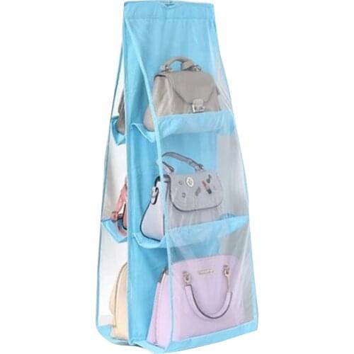 Wardrobe Hanging Storage Bag Underwear Dust-Proof Hanging Bag Multi-Layer Organizer Socks Storage Box 3 Layers 6 Grid TS2