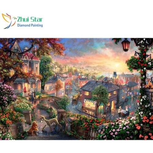 Full Square 5D DIY Diamond Painting "Bustling city" Embroidery Cross Stitch Mosaic Home Decor Gif CJ1