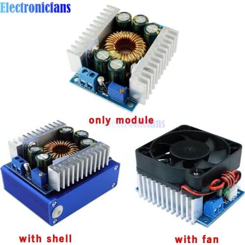 High Power DC-DC Buck Converter 5V-40V to 1.2V-36V 8A Step Down Converter Supply Module with Aluminum Alloy Case Fan