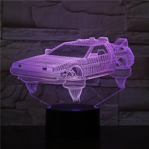 Touch USB Future Car Shape Small Night Light Novelty led 3D Visual Night Light 7 Colors Changeable Desk Lamp 3D-2315