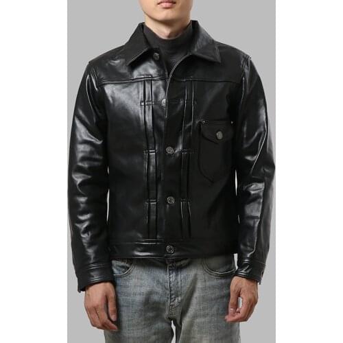 YR!Free shipping.Quality japan classic casual leather jacket,mens genuine leather coat,vintage cowhide 507 clothes.sales