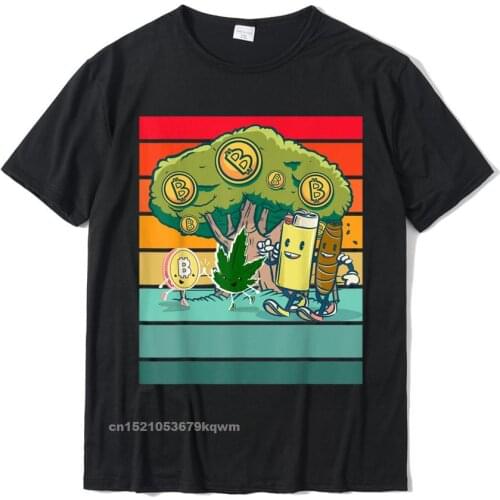 Funny Bitcoin Weed HODL BTC Crypto To The Moon 420 T-Shirt Party Cotton Men Tops Shirt Unique New Arrival T Shirt