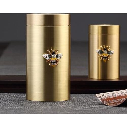 Metal Tea Box Organizer Jar Seal Smell Proof Tea Storage Case Gift Travel Da Hong Pao Tea Tins Te Matcha Canister Kitchen AC50TE