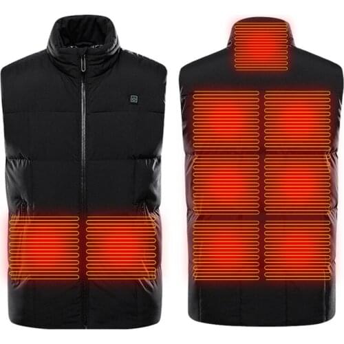 USB Heated Vest Outdoor Warm washable Nine Places Men Women Heating Vest Winter Cloth Camping Hiking Warm Hunting Sport Jacket