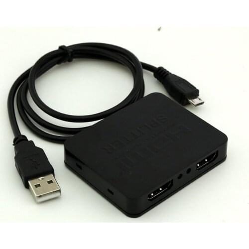 1pcs White/Black HDMI 1x2 Splitter 1 Input 2 Output Amplifier Switcher Box Hub HDTV 1080P 3D 1.4V