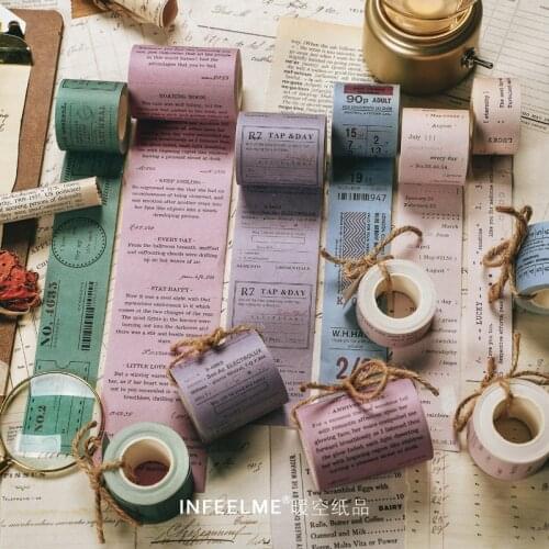 1pc Color Text Border Washi Tape DIY Cute Diary Decoration Material Sticker Tape Aesthetic Korean Journal Scrapbooking Supplies