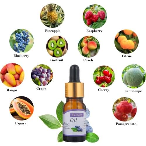 12 kind fruit flavour Pure Essential Oils for Diffuser, Humidifier, Massage, Aromatherapy, Blueberry Cherry Mango Kiwifruit