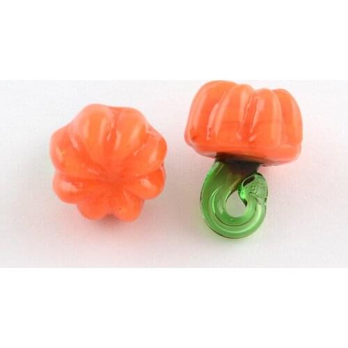 20Pcs Halloween Pumpkin Lantern Lampwork Beads Thanksgiving Charms For Jewelry Making DIY Earring Bracelet Necklace Findings