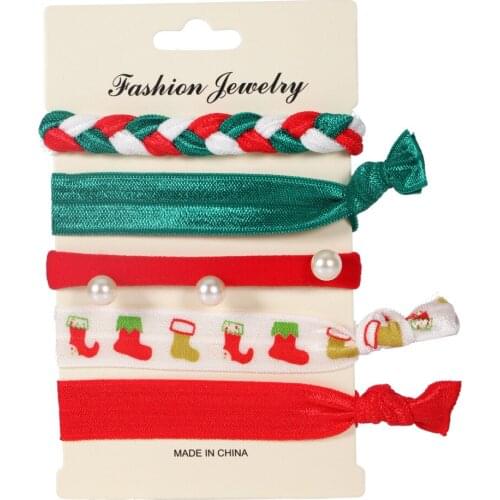 5Pcs 2020The New Woman Hair Bands Braid The Hair Bands Christmas Design Festival Hair Bands Suits Lovely Girl Hair Decoration