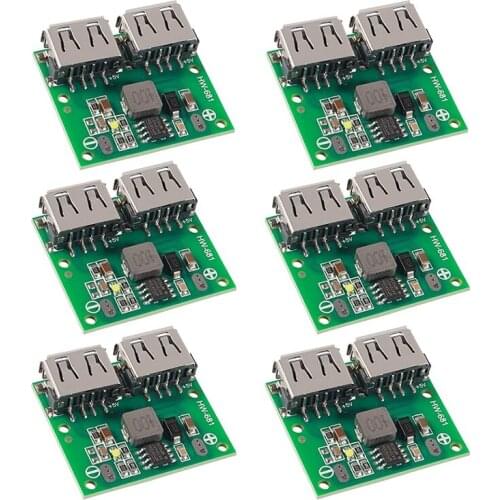 6PCS Charging Step-Down Voltage Regulator Power Supply Module 9V/12V/24V To 5V 3A DC Dual USB Output Buck Voltage Board