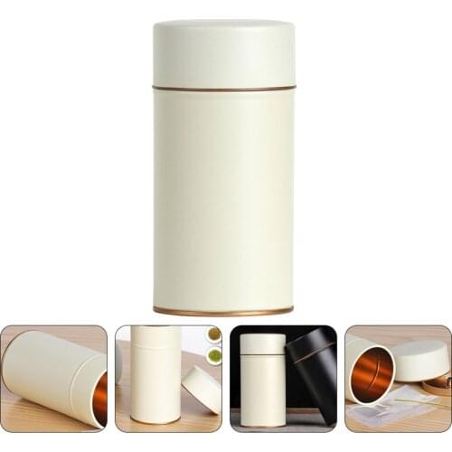 Tea Coffee Sugar Can Round Tea Canister Tinplate Box Portable Storage Container