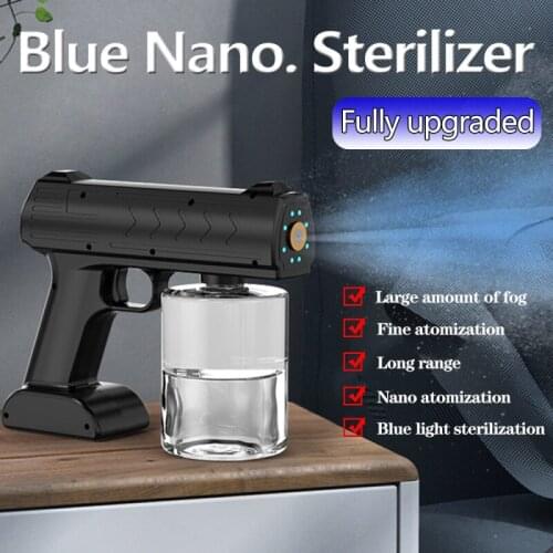 500ml Wireless Blue Light Nano Spray Gun With USB Rechargeable Steam Atomizer Fogger Disinfection Water Sprayer Machine Steam