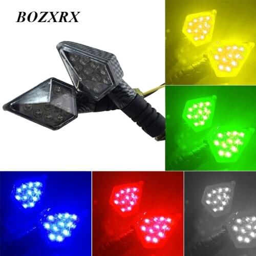 BOZXRX 2Pcs /pair 12V Pyramid Type LED Flashing Motorcycle Turn Signal Indicator Light 5 colors Lamp For Yamaha Suzuki KTM