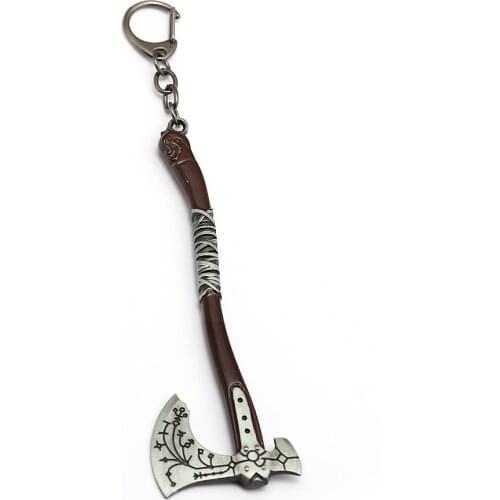 Game God Of War 4 Keychain Kratos Leviathan Axe of Ice Key Chain Ring Mens Classic Keyring Jewelry