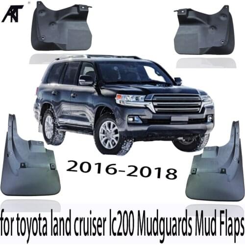 Black Front & Rear Mud Guard Fender Flaps Splash Mudflaps Mudguard Trim For Toyota Land Cruiser LC200 2016-2018 Mudflaps 4PCS