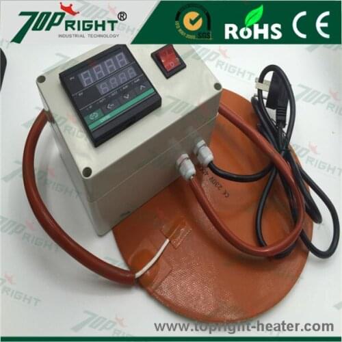 Dia.250mm 230v400w silicone heat pad with digital thermostat PID controller 0-150c