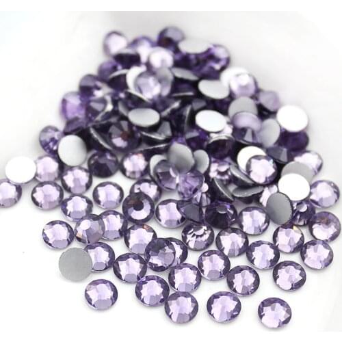QIAO SS3-SS20 Tanzanite rhinestone for Nail Art Flatback Non Hotfix Glue on Nail Art Rhinestones,Boutique and Top grade