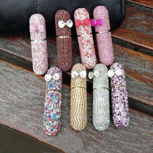 Perfume Bottle Portable Mini Moisturizing Travel Spray Watering Can Empty Makeup Organizers Diamond Storage Box Women Gifts