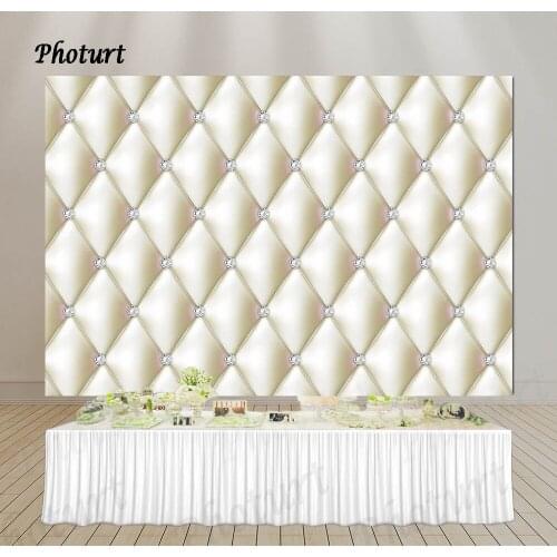 PHOTURT Headboard Decoration Backdrop Wedding Birthday Party Background Golden Stripes Vinyl Polyester Photo Studios Props