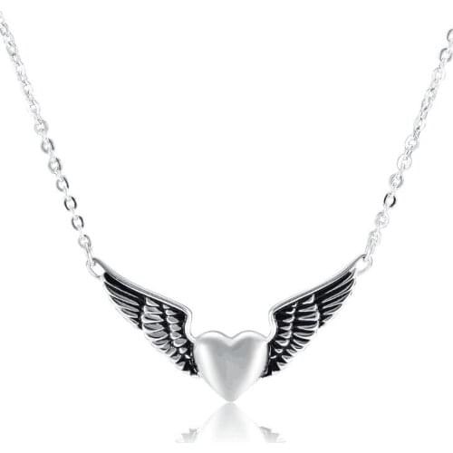 JJ001 Animal Urn Pendant Stainless Steel Angel Wings Heart Memorial Urn Keepsake Cremation Necklace For Pet Ashes