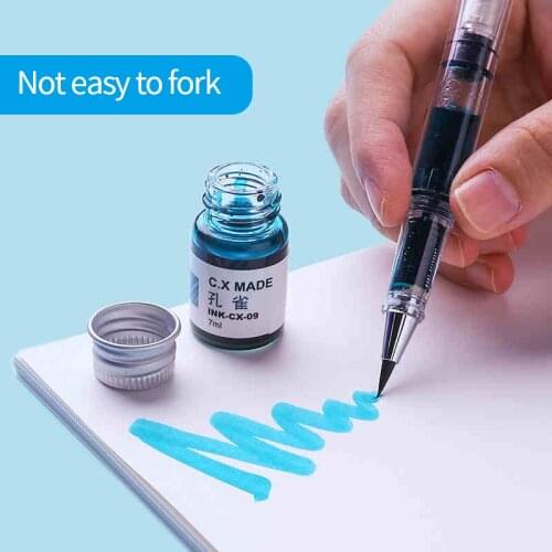 Chinese Beauty Calligraphy Paint Brush Transparent Fillable Ink Pen Drawing Painting Writing Smooth Art Brush Pen Gift Papelaria