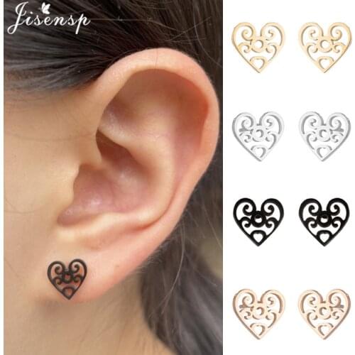 Korean Sweet Love Heart Stud Earrings Women Trendy Jewelry Small Heart-Shaped Stainless Steel Earing Piercing Accessories Bijoux