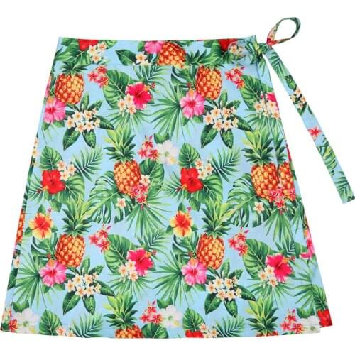 Floral Pineapples Palm Sarong Flowers Printed Summer Skirt SS0015 Plus Size Women Sexy Travel Beach Cover Up Wrap Skirt Jupe