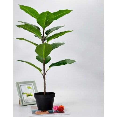 Hot 2Pcs Faux Banana Tree Tropical Monstera Leaf Fake Turtle Large Palm Leaves Fern Fake Green Bushes Shrubs Greenery Decor