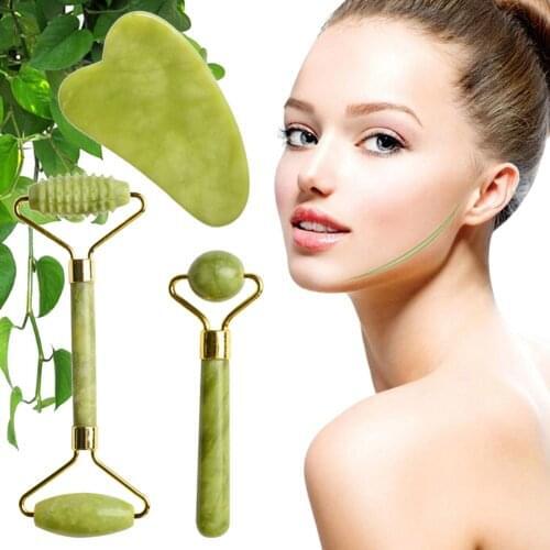 Jade Roller Gua Sha Massager Tool Hot Compress And Ice Compress Eliminate Oedema Anti Wrinkles Muscle Relaxing For Eye Nose Neck